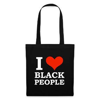 J’aime les noirs Noir est beau Black Pride - Sac en tissu - noir - Devant