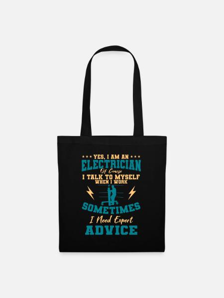 Electrician Electricity Lineman Wiring Electrical - Tote Bag - black