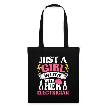 A Girl In Love With Her Electrician - Wiring Elect - Tote Bag - black - Front