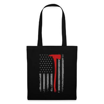 Wildland Firefighter Axe American Flag Thin Red Li - Sac en tissu - noir - Devant