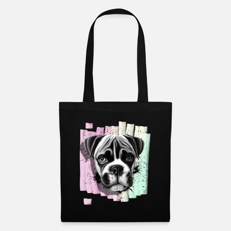 Boxer Hund - Stoffbeutel - Schwarz