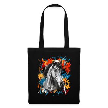 Cheval - Sac en tissu - noir - Devant