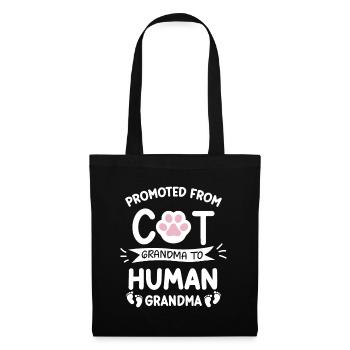 Promu de grand-mère de chat à grand-mère humaine bébé an - Sac en tissu - noir - Devant