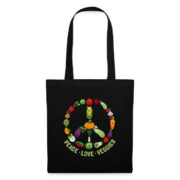 Funny Vegetarian Gift Men Women Cool Vegan Veggiep - Tote Bag - black - Front