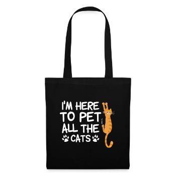 Funny Cat Lover I'm Here to Pet All The Cats Meowi - Tote Bag - black - Front