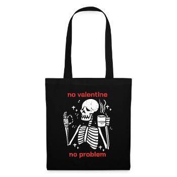 Squelette No Valetine No Problem Drôle Anti Valenti - Sac en tissu - noir - Devant