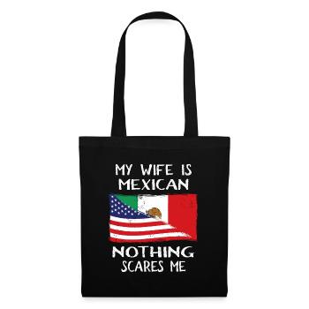 Ma femme est mexicaine Rien ne me fait peur drapeau pour Husb - Sac en tissu - noir - Devant