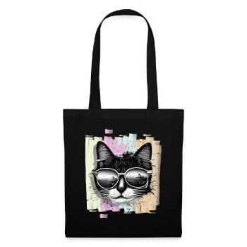 Cat Sunglasses - Tote Bag - black - Front