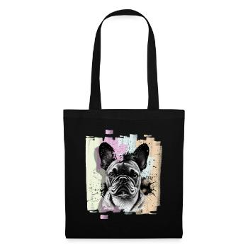 French Bulldog Frenchie - Sac en tissu - noir - Devant