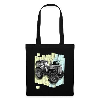 Traktor Landwirtschaft Landwirt - Stoffbeutel - Schwarz - Vorne