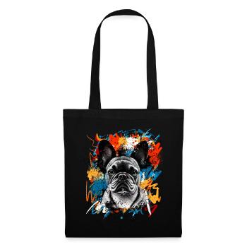 Bouledogue français - Sac en tissu - noir - Devant
