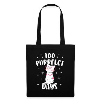 100 Purrfect Days Cat Happy 100th Day Of School Co - Tote Bag - black - Front