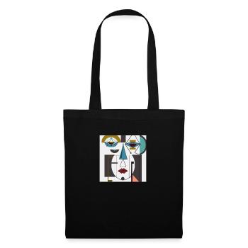 visage abstrait envieux, coloré - Sac en tissu - noir - Devant