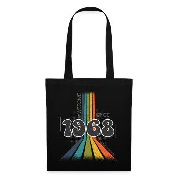 1968 Anniversaire de naissance Groovy Vintage Retro - Sac en tissu - noir - Devant