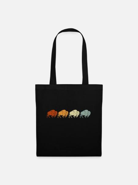Ne caressez pas les vaches moelleuses drôle de bison cadeau jaune - Sac en tissu - noir