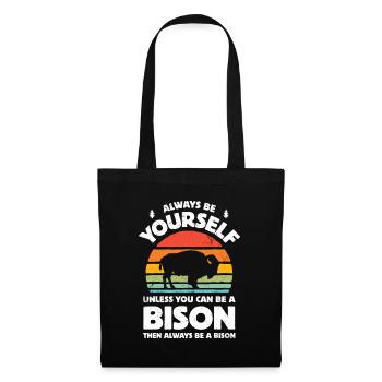Bison Always Be Yourself Retro Vintage 70er Jahre Herren Wom - Stoffbeutel - Schwarz - Vorne