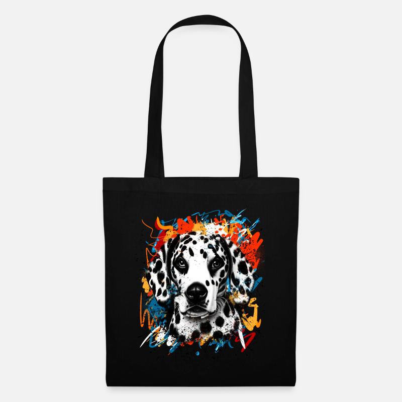 Dalmatiner Hund - Stoffbeutel - Schwarz
