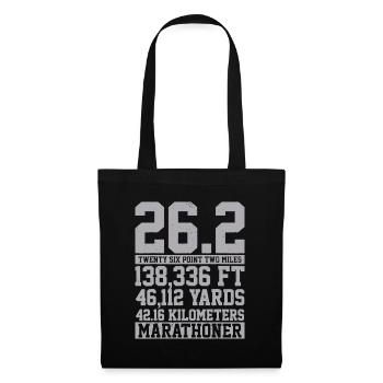 Marathon T-Shirt - 26.2 Miles Running Runner Shirt - Tote Bag - black - Front
