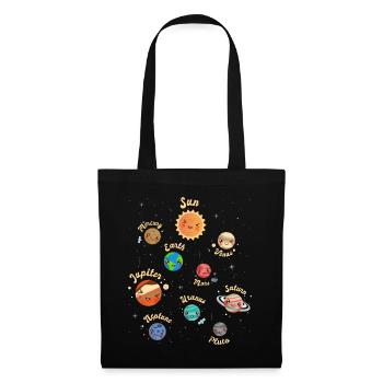 Système solaire Planètes Espace Enfants Connaissances - Sac en tissu - noir - Devant