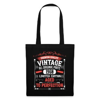 1960 Année de naissance Né Anniversaire Vintage - Sac en tissu - noir - Devant