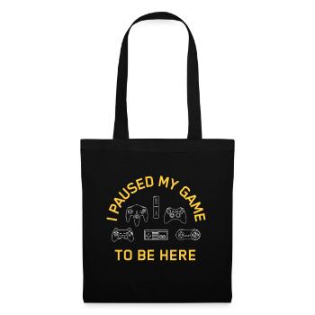 I Paused My Game To Be Here Mens Boys Funny Gamerg - Tote Bag - black - Front