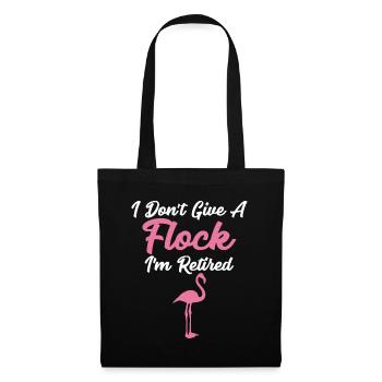 Ich gebe keine Herde Ich bin im Ruhestand Lustiger Flamingo - Stoffbeutel - Schwarz - Vorne