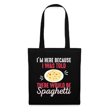 Spaghetti - Spaghetti Liebhaber Geschenk für Pasta Liebhaber - Stoffbeutel - Schwarz - Vorne