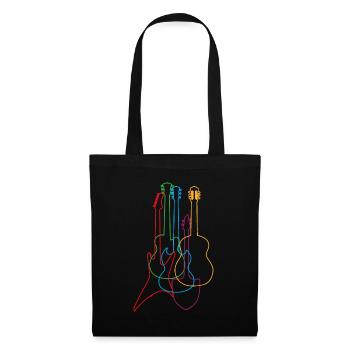Farbige Gitarren Elektrisch Akustisch Klassik Giftco - Stoffbeutel - Schwarz - Vorne