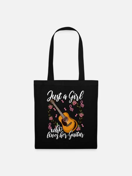 Guitar Girl Gitarrist Gitarrist Guitar Lover G - Stoffbeutel - Schwarz