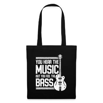 Du hörst die Musik, aber du spürst den Bass Guitarlov - Stoffbeutel - Schwarz - Vorne
