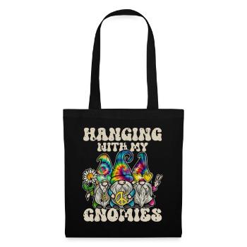 Hippie Gnomes Peace Tie Dye - Stoffbeutel - Schwarz - Vorne