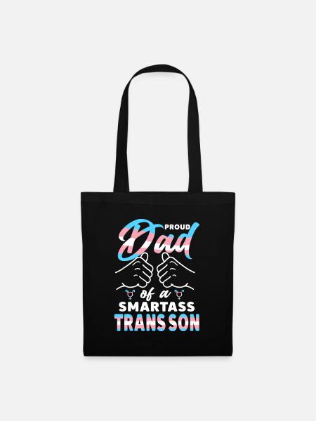 Mens Awesome Proud Trans Dad Pride LGBT Awareness - Tote Bag - black