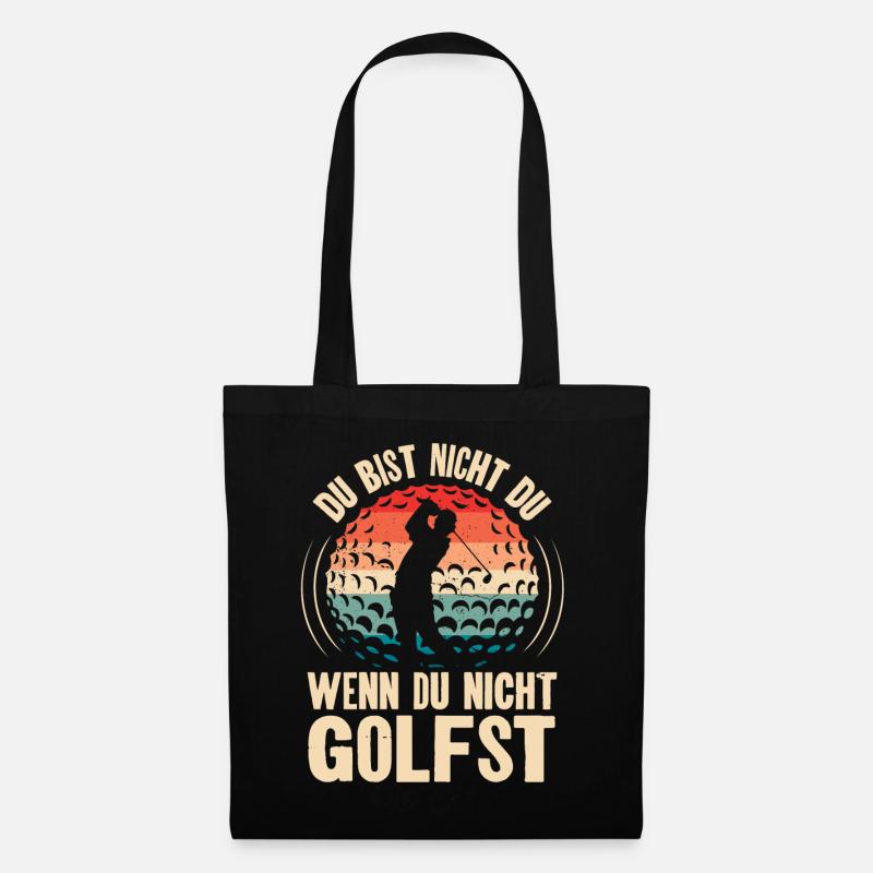 Golf Golfer - Stoffbeutel - Schwarz