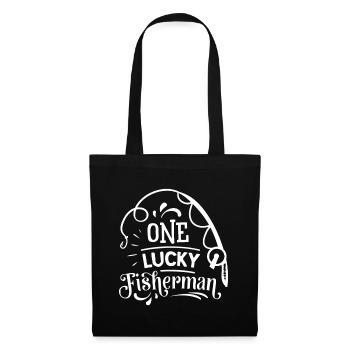 Un pêcheur chanceux appariant des couples de pêche - Sac en tissu - noir - Devant