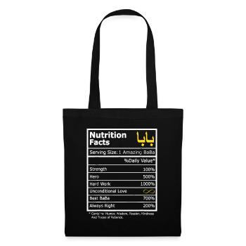 Drôle de calligraphie arabe Lettre Papa Baba Père - Sac en tissu - noir - Devant