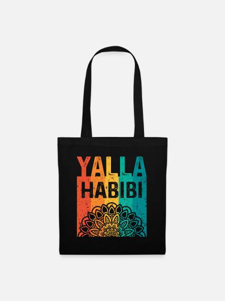 Yalla Habibi, lass uns gehen, meine Freundin Arabisch - Stoffbeutel - Schwarz