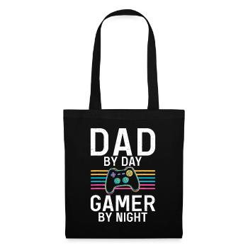 Dad by Day Gamer by Night Gaming Father Daddy Dad - Tote Bag - black - Front