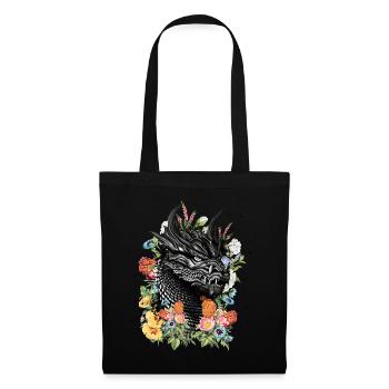 Dragon Flowers - Tote Bag - black - Front