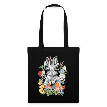 Rabbit Rabbit Flowers - Tote Bag - black - Front