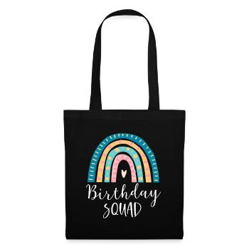 Birthday Squad Regenbogen Geschenke Happy Bday Familienmitglieder - Stoffbeutel - Schwarz - Vorne