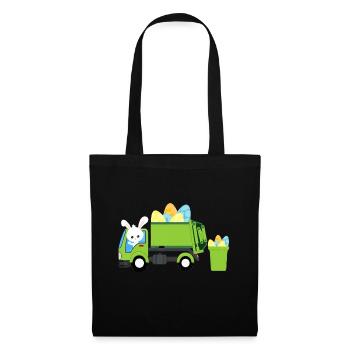 Garbage Truck Easter Bunny Egg Hunt Toddler Kids B - Tote Bag - black - Front