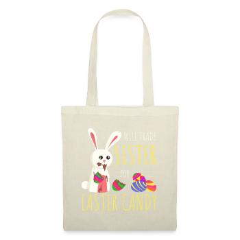 Échangera sa sœur contre du chocolat lapin de bonbons de Pâques - Sac en tissu - nature - Devant