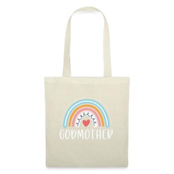 Patin Geschenke Familie Regenbogen Grafik - Stoffbeutel - Natur - Vorne