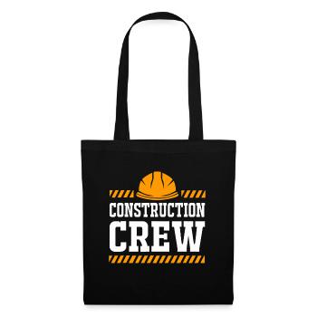 Geburtstag Crew Bau FamilieBauteil - Stoffbeutel - Schwarz - Vorne