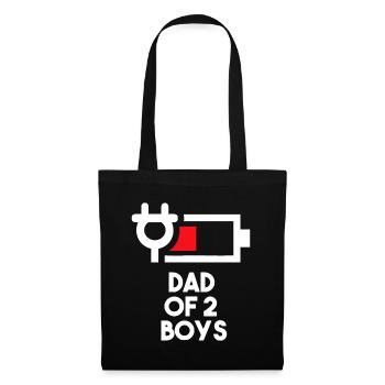 Männer Vater von 2 Jungen lustiges Geschenk Papa von zwei Söhnen Fa - Stoffbeutel - Schwarz - Vorne