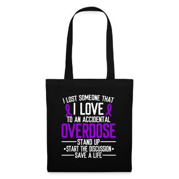 Sensibilisation aux surdoses Perdu quelqu’un que j’aime Purple Ribb - Sac en tissu - noir - Devant
