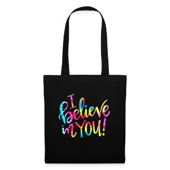 Tie Dye Ich glaube an dich - Teacher Testing Day Gif - Stoffbeutel - Schwarz - Vorne