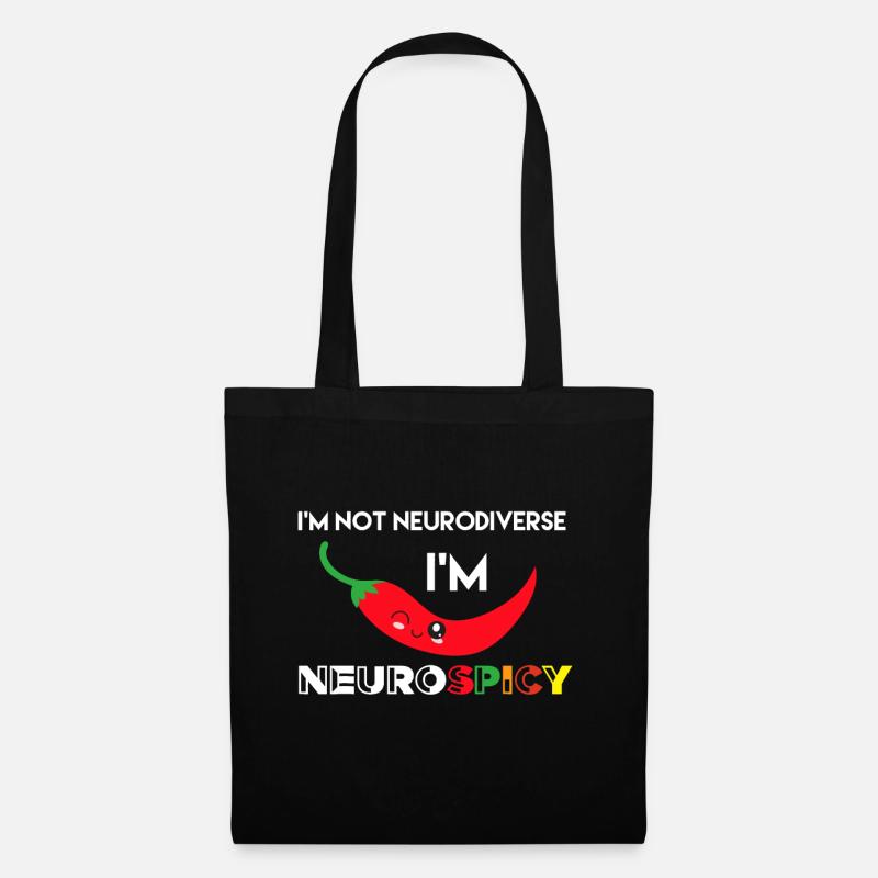 Neurodiverse Im Neurospicy Autism Awareness ADHD S - Tote Bag - black