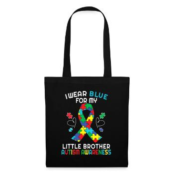 I Wear Blue For My Little Brother Autism Awareness - Tote Bag - black - Front
