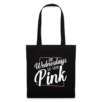 On Wednesdays We Wear Pink Funny Humor Sarcastic Q - Tote Bag - black - Front